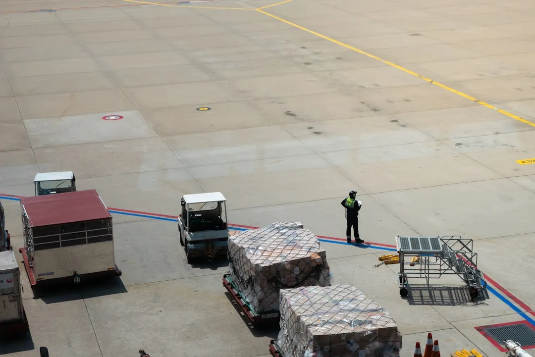 Markpersonal på flygplatsens ramp