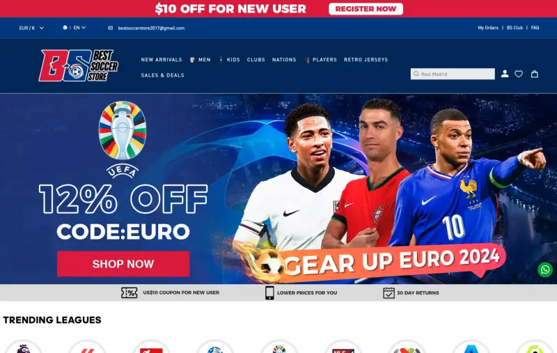 BestSoccerStore — สินค้า 7,000+ ทีม 100+ ส่งออก 150+ ประเทศ