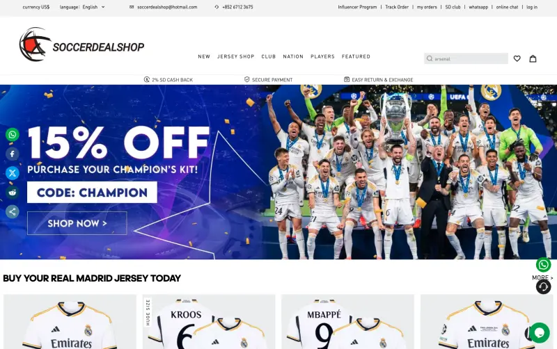 SoccerDealShop — เสื้อฟุตบอลราคาประหยัดตั้งแต่ปี 2018