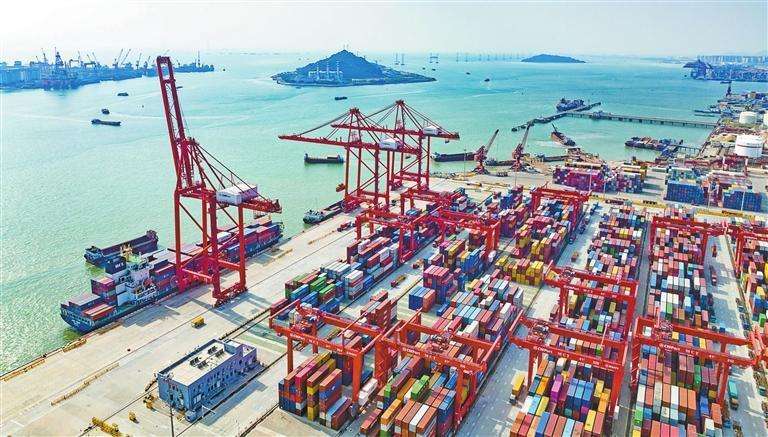 How to Export and Shipping Goods to China 10 Aerial view of Qianhai’s logistics hub with key features highlighted (ports, warehouses, transportation networks).