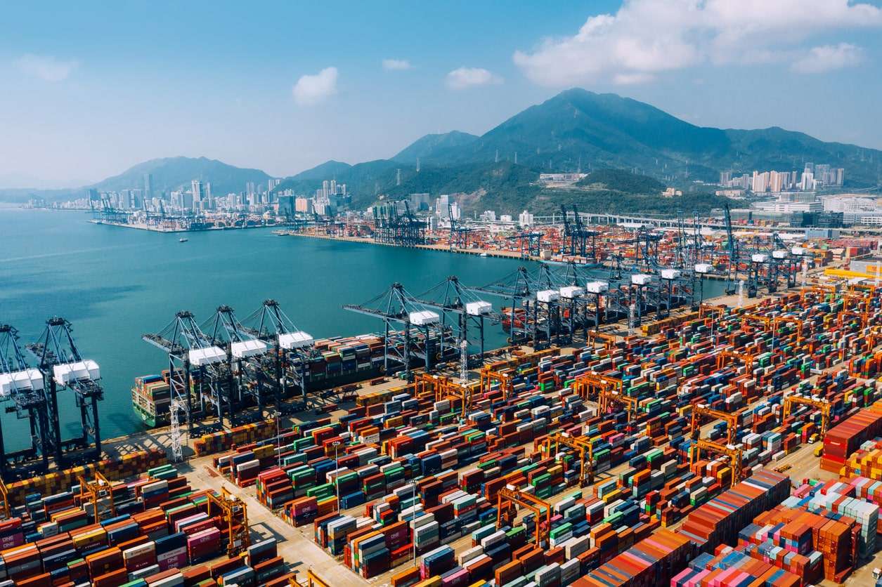 Busy port China