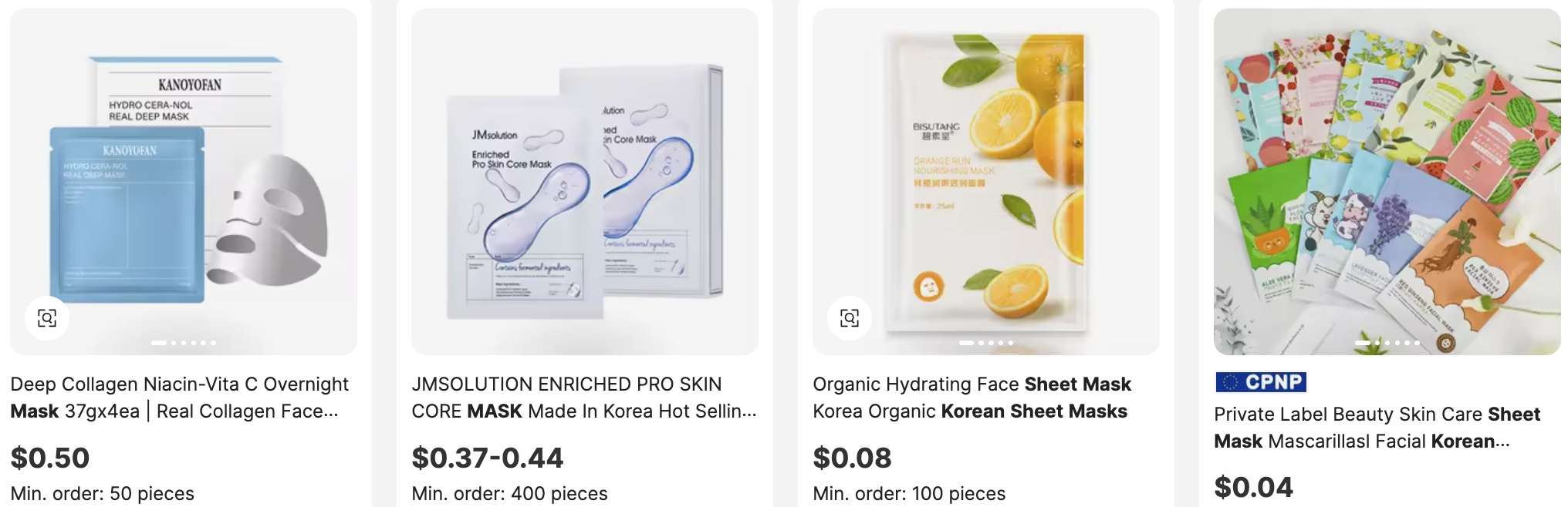 Top 50 Beauty Dropshipping Products & Suppliers For 2025 10 Sheet Masks (K-Beauty Inspired)