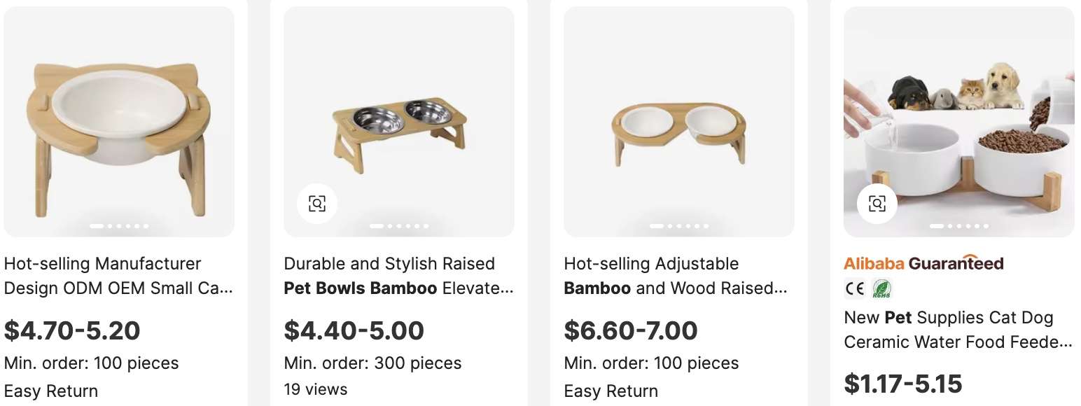 Bamboo Pet Bowls