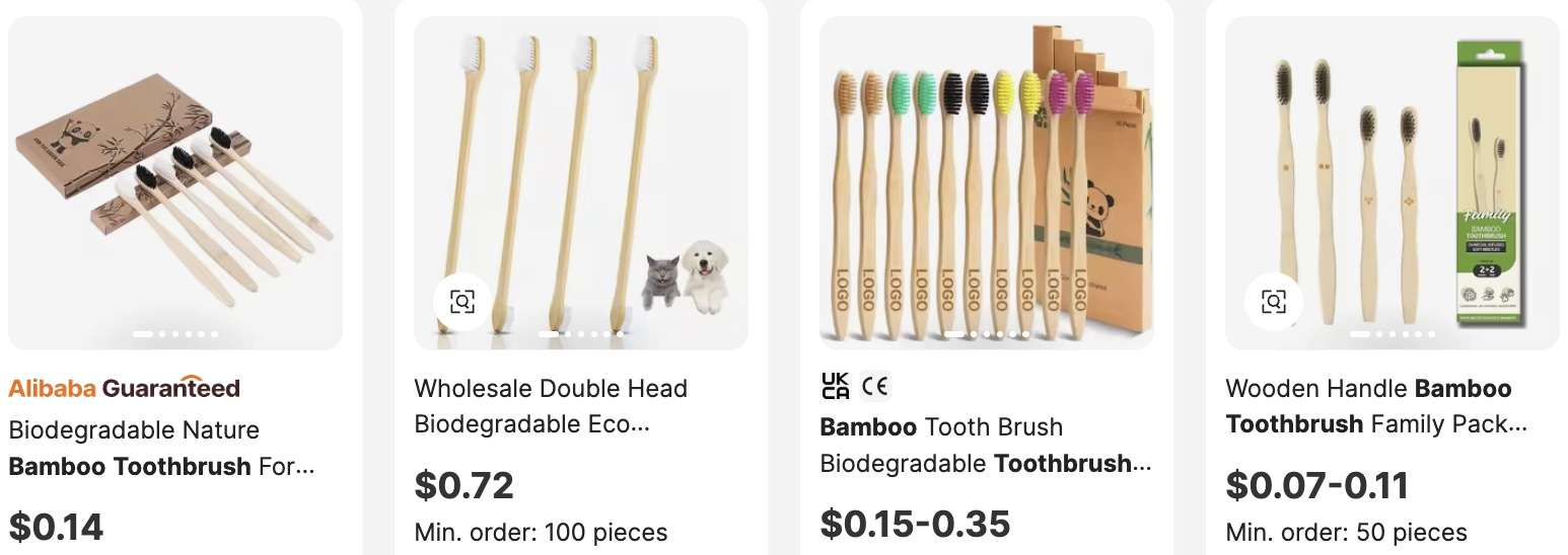 Bamboo Pet Toothbrushes