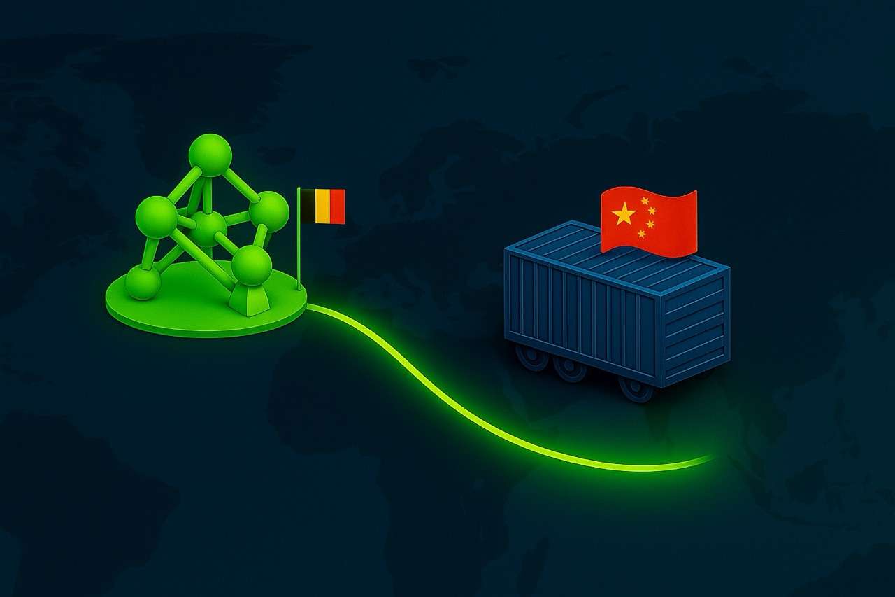Rail Freight from China to Belgium: Routes, Transit Times, Costs & Strategic Insights 2 Direct Rail Freight Route from China to Belgium with Atomium Symbol